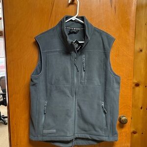 Men's Gray Fleece Vest with Full Zip - Outdoor Layering
